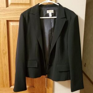 Talbots Petite Size 16 Black Single Breasted Blazer Business Lightweight Jacket